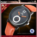 SKONE 9240 Black Orange Coffee Color Band Men's Sport Leather Watch